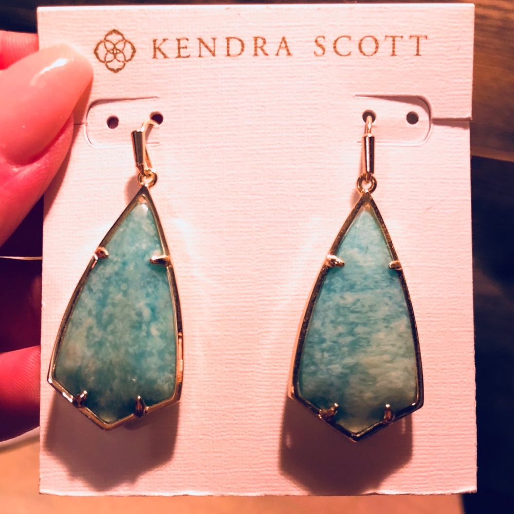Kendra Scott Carla Gold Amazonite Earrings